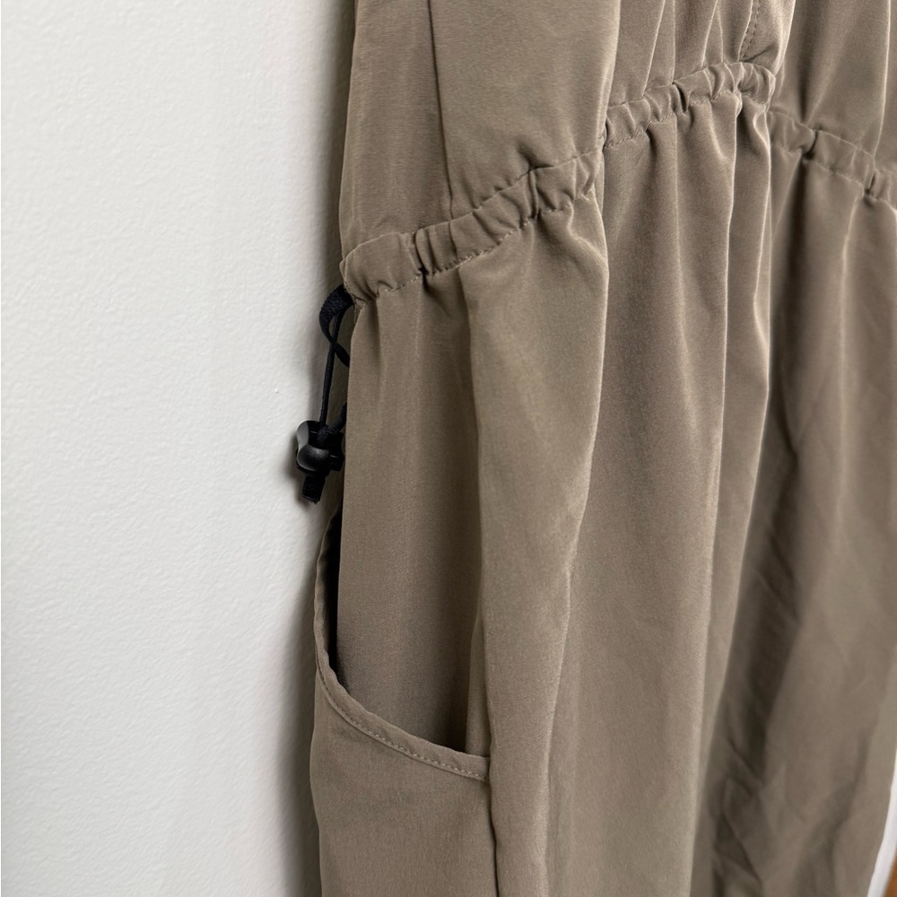 Toad & Co Liv Dress XS‎ Green V Neck Sleeveless Cinch Waist Pockets Outdoor - Picture 4 of 7
